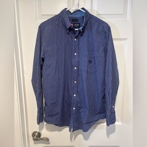 Chaps Men's Navy Plaid Button Down Shirt